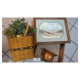 Longaberger Basket, Copper Basket & Other