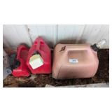 (3) Red Plastic Gas Cans -*