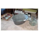 Oval Galvanized Tub & Glass Tilt Pitcher