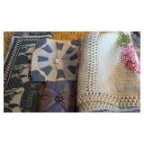 Crocheted Afghan, Country Women Lap Throw,