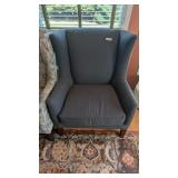 Blue Wing Back Chair Klaussner