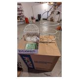 Metal Birdhouse Decor, Pie Plate Stand & Tin Sign