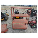 Orange Metal Rolling Shelf