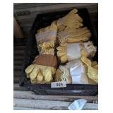Plastic Crate w/ Assorted Gloves