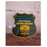 Big Valley John Deere Dealer Metal Sign