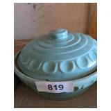 Lidded Casserole Marked USA On Bottom -*