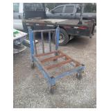 Blue Metal Rolling Cart