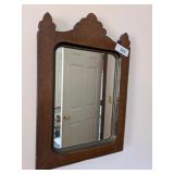 Vintage Wood Framed Mirror w/ Carving