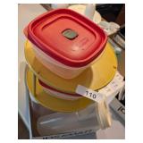 Lazy Susan + Plastic Storage Items