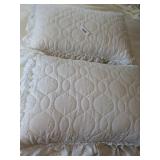 (2) Standard Pillows w/ Eyelet Pillow Shams