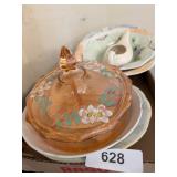 Hand Painted Lidded Candy Dish +