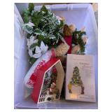 Christmas Decor In Tote w/ Lid