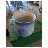Vintage Blue & Cream Chamber Pot -*