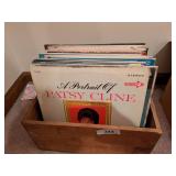 Wood Box w/ 33 RPM Records