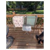 (4) Folding Lawn Chairs + (1) Small Patio Table