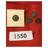 (4) Indian head pennies
