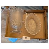 Beautiful Pitcher w/ Matching Oval Bowl