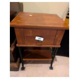 Side Table Fiberboard & Metal Frame Construction