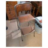 Vintage Chrome Frame Step Stool