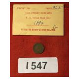 1884 Indian head penny