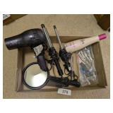 Hair Dryer, Curling Irons, Hand Mirror, +