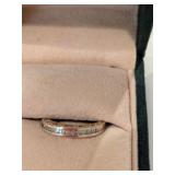 Ring Marked 10K w/ Small Clear Stones*