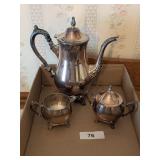 Oneida Plated Coffee Pot, Cream, & Sugar