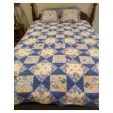 Kitty Cat Print Patchwork Quilt w/
