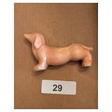 Stoneware Pottery Peach Dog