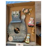 Country Blue Cat Door Chime +