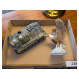 Plastic Army Tank + Eagle Figurine