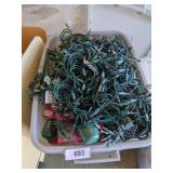 Tote w/ Lid + Large Quantity of Christmas Lights