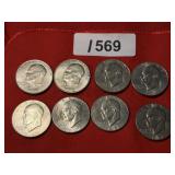 (8) Eisenhower Dollars