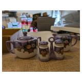 Noritake Creamer, Sugar & S/P w/ Holder