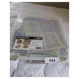 Kitty Quilt Project In Plastic Storage Box