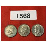 (3) 1968 half-dollars