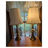 (2) Brass Table Lamps