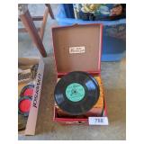 45 RPM Records In Vintage Carry Case