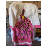 Vintage Chenille Peacock Ladies Bathrobe