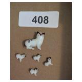 ~1-1/2" Blown Glass Mamma Cat w/ (4) 1/2" Kitten