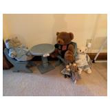Doll Size Table & Chairs w/ Teddies &