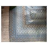 Blue & Brown Braided Entryway Rug -*