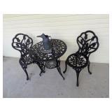 (3) Pc.Set / Cast Metal Table w/ (2) Chairs