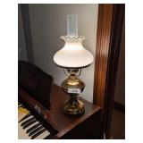 Brass Lamp w/ Milk Glass Shade