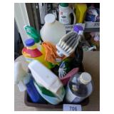 Cleaning Supplies In Caddy + Brushes &
