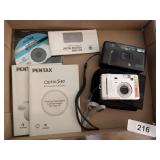 Minolta 35mm Camera + Pentax Optio Camera