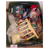 Christmas Items In Tote w/ Lid