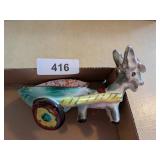Ceramic Donkey w/ Cart -**