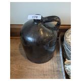 Chocolate Colored Stoneware Pottery Jug