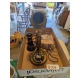 Rotary Dial Brass Tone Candlestick Phone